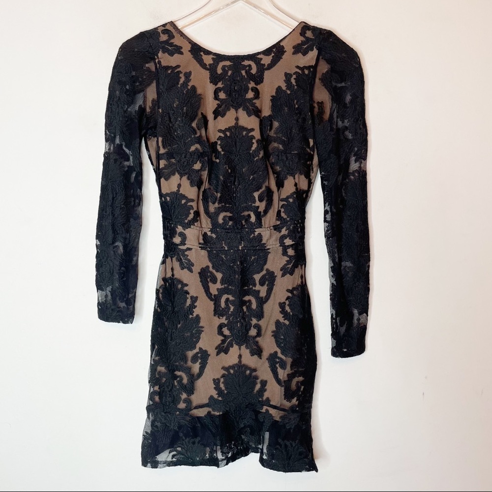 For Love And Lemons lack and Tan Lace Dress Size XS